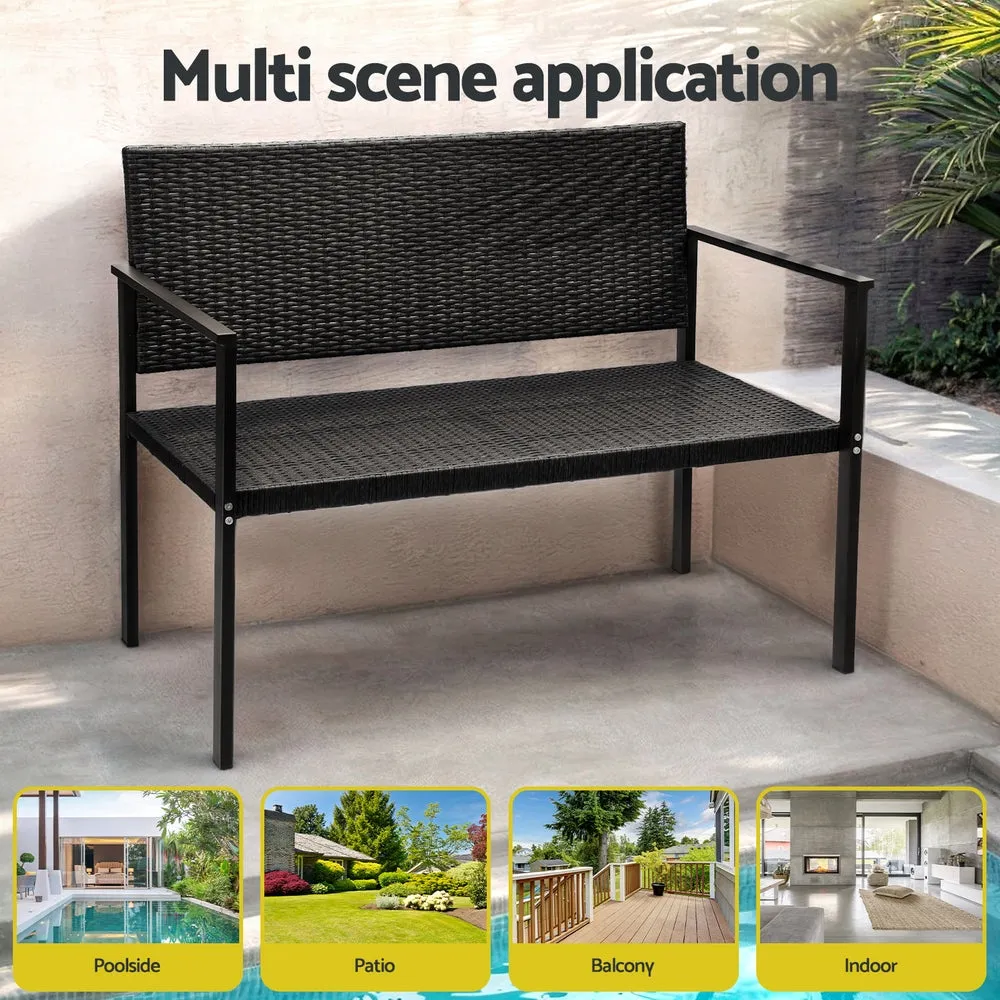 2-Seater Wicker Garden Bench, Weather-Resistant, Gardeon