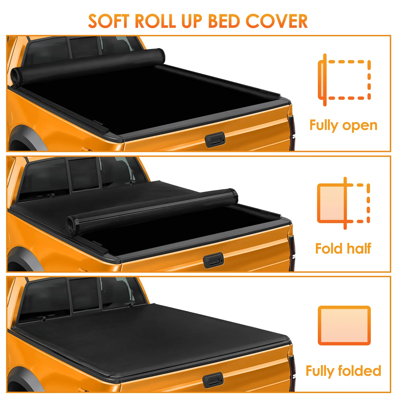 2020-2024 Jeep Gladiator JT 6.5ft Soft Roll Up Truck Tonneau Cover