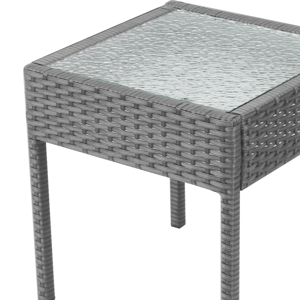 3PC UV-Resistant Wicker Patio Set with Cushions - Gardeon