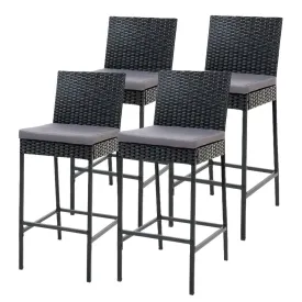 4-Piece Outdoor Bar Stools Dining Chair Bar Stools Rattan Furniture