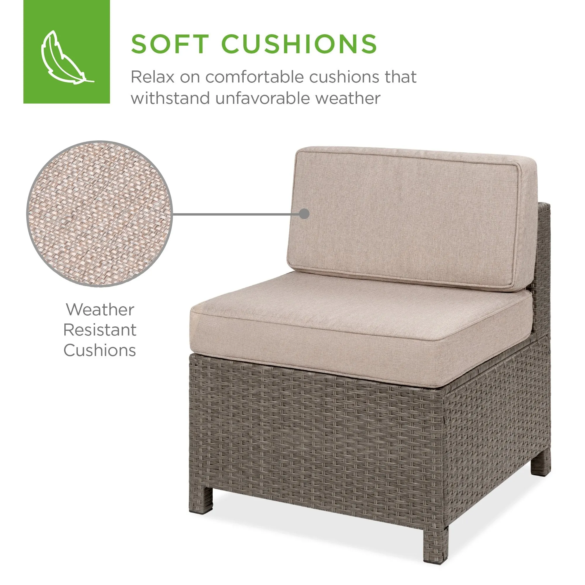 5-Piece Outdoor Wicker Patio Sectional Set w/ Storage, 2 Pillows, Cover