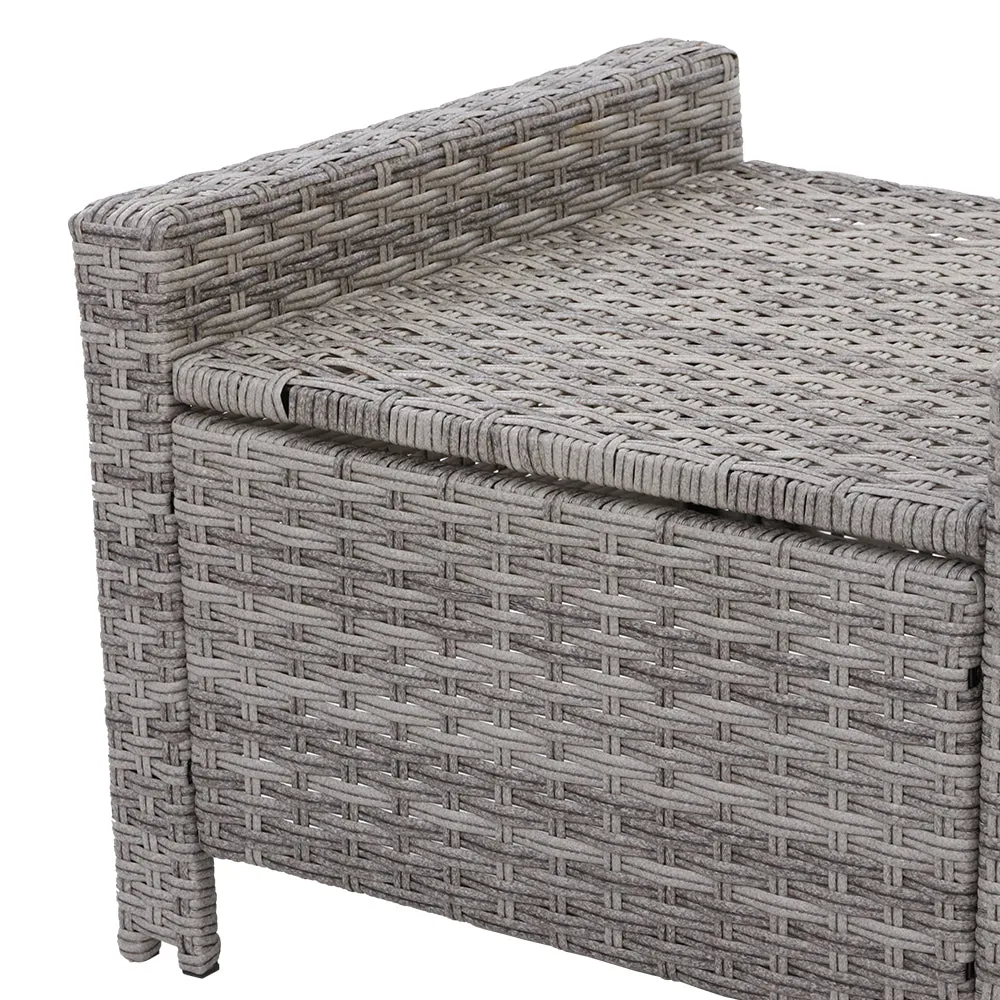 Adjustable PE Wicker Recliner Set, Steel Frame - Gardeon