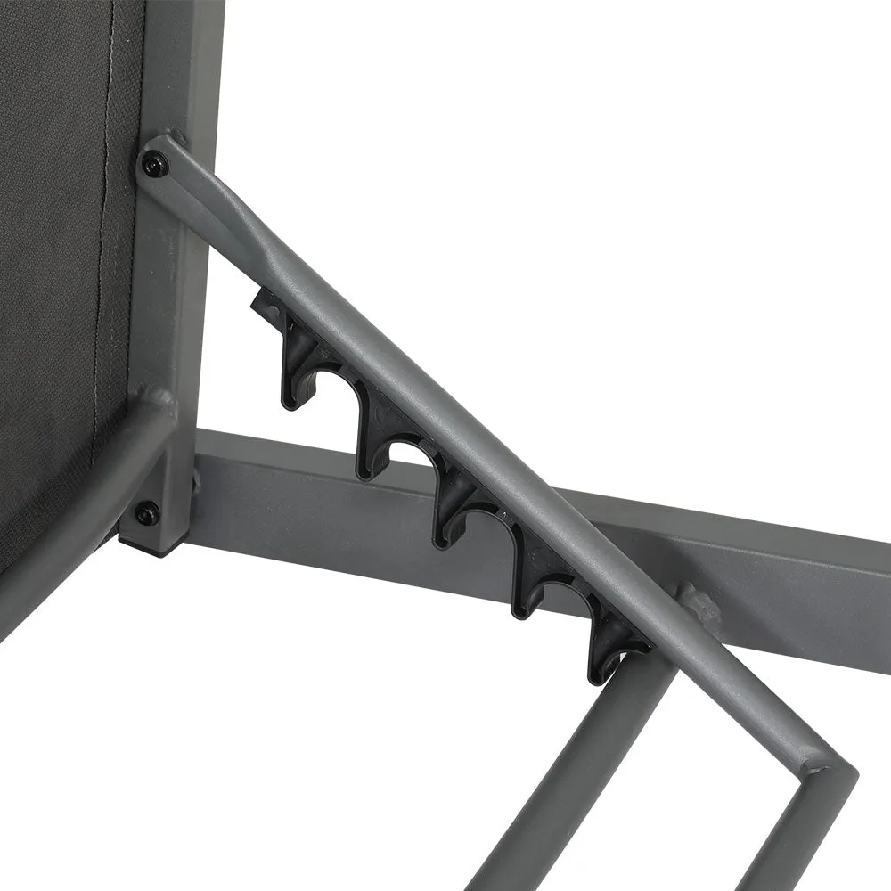 Aluminium Sun Lounger With Wheels Grey