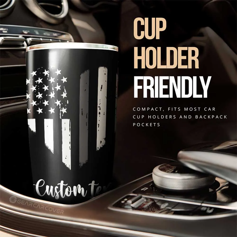 American Flag Heart Tumbler Cup Custom Personalized Name Car Interior Accessories