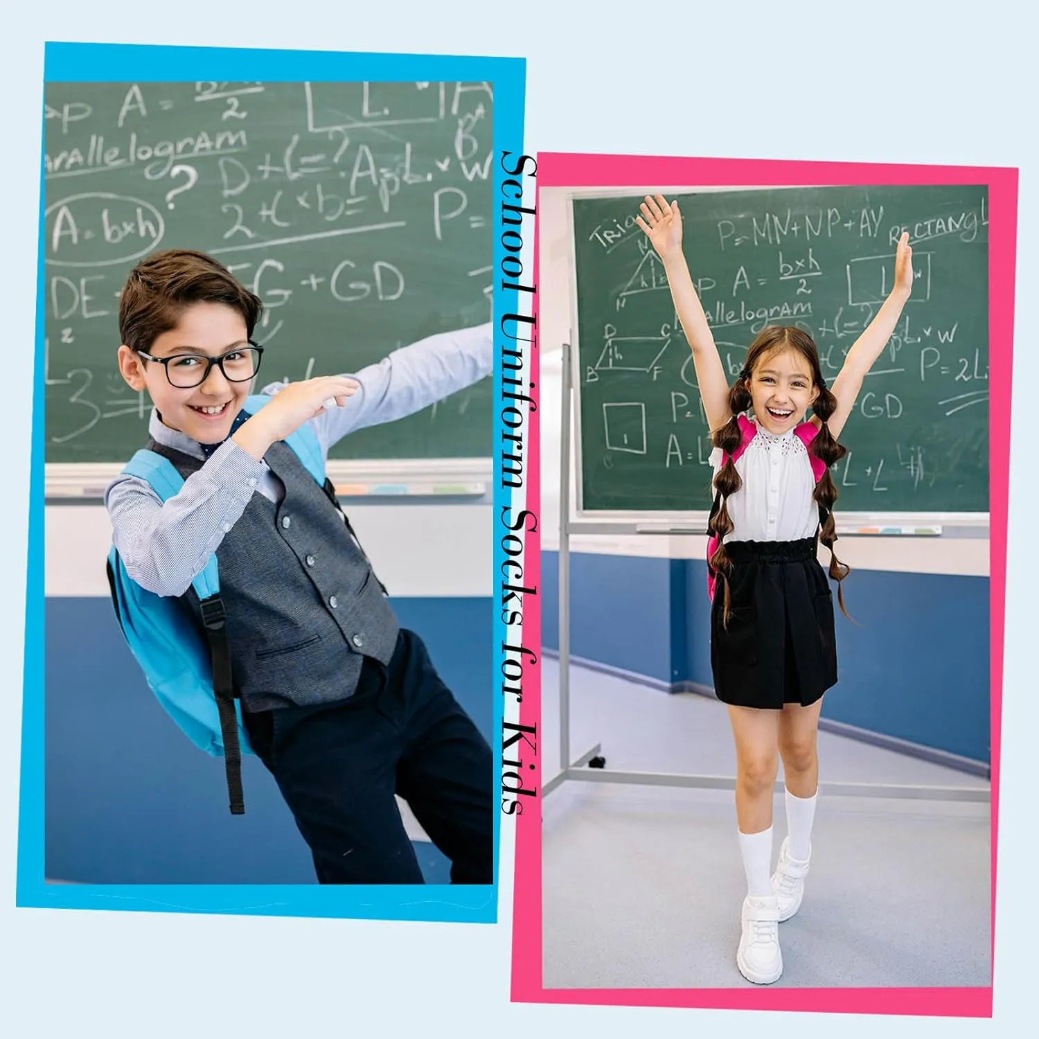 Boys Dress Socks 3 Pairs Kids Boys Girls Crew Dress Sock Cotton Uniform Socks for Girls