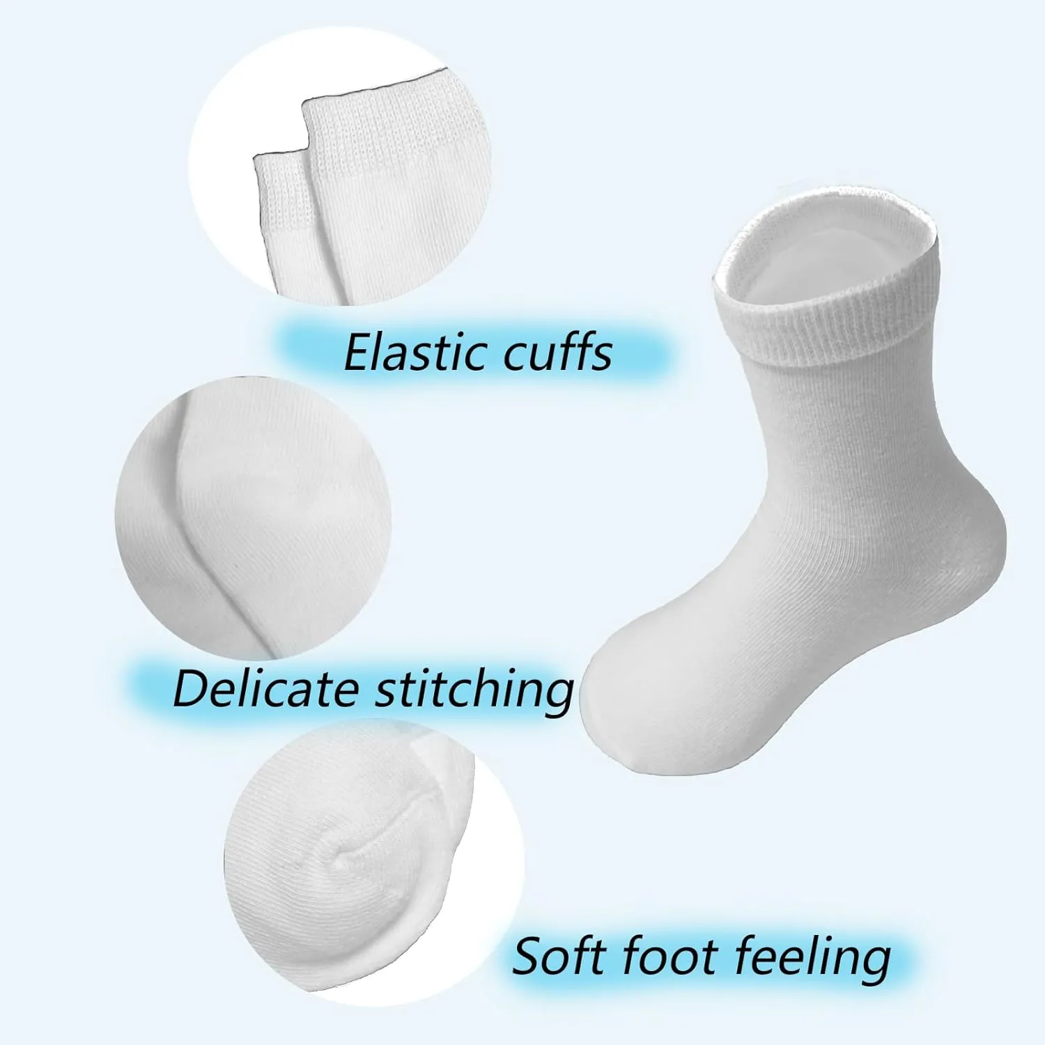 Boys Dress Socks 3 Pairs Kids Boys Girls Crew Dress Sock Cotton Uniform Socks for Girls