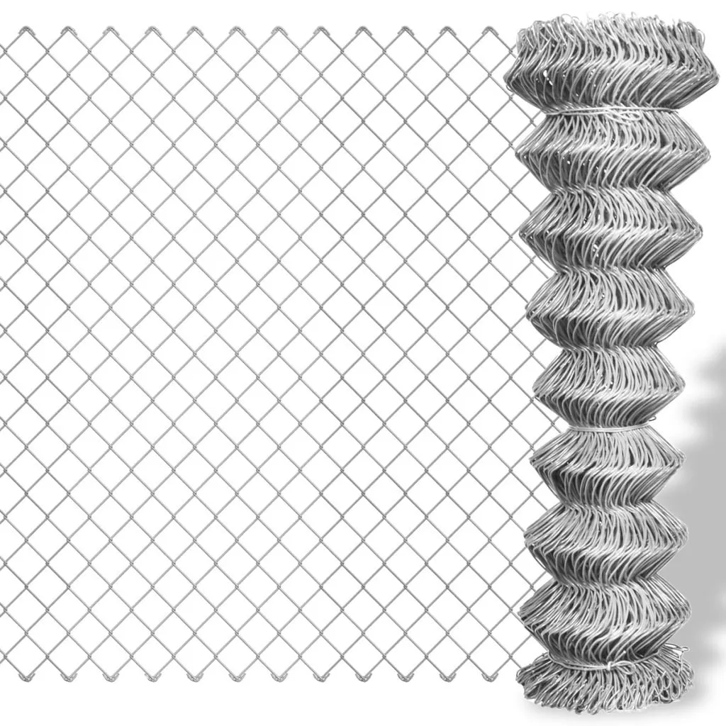 Chain Link Fence Galvanised Steel 25x1.25 m Silver
