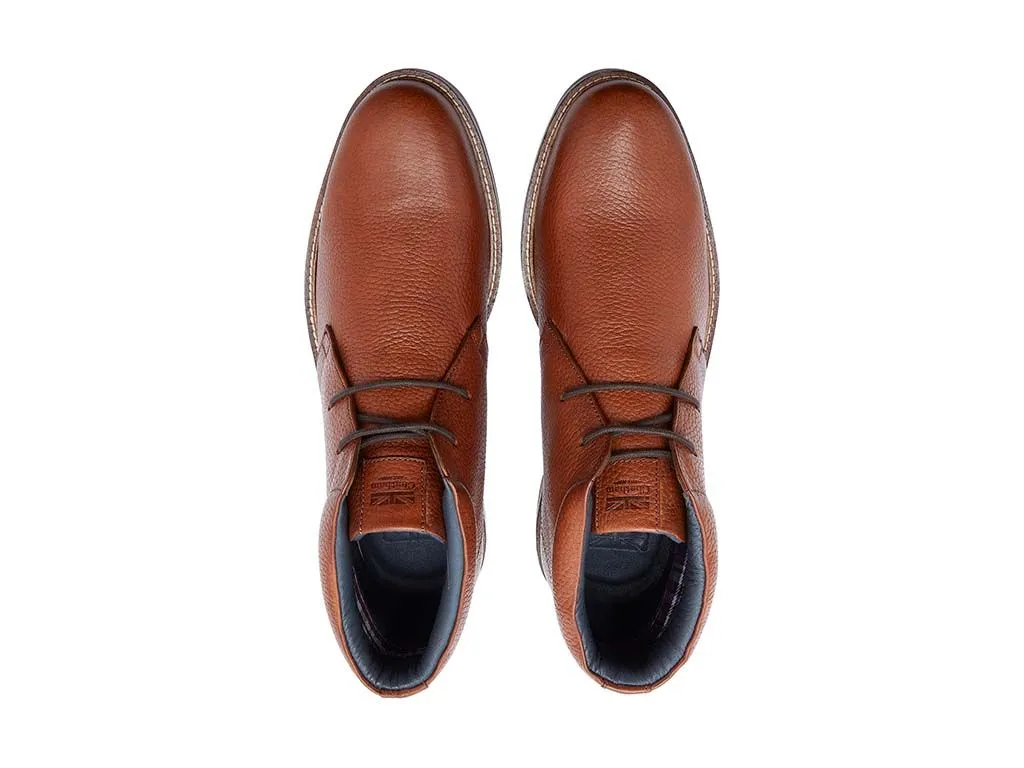 CHATHAM Mens Buckland Tumbled Leather Lace Boots - Dark Tan