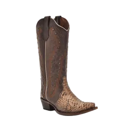 Corral Women's Western Python Studs Chocolate Brown Boots