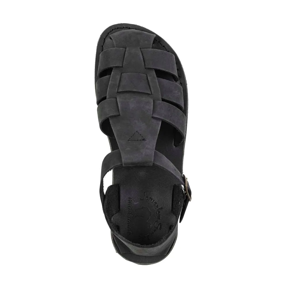 Daniel - Leather Fisherman Sport Sandal | Black Nubuck