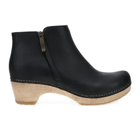Dansko Lizanne Heeled Ankle Boot (Women) - Black Oiled Pull Up