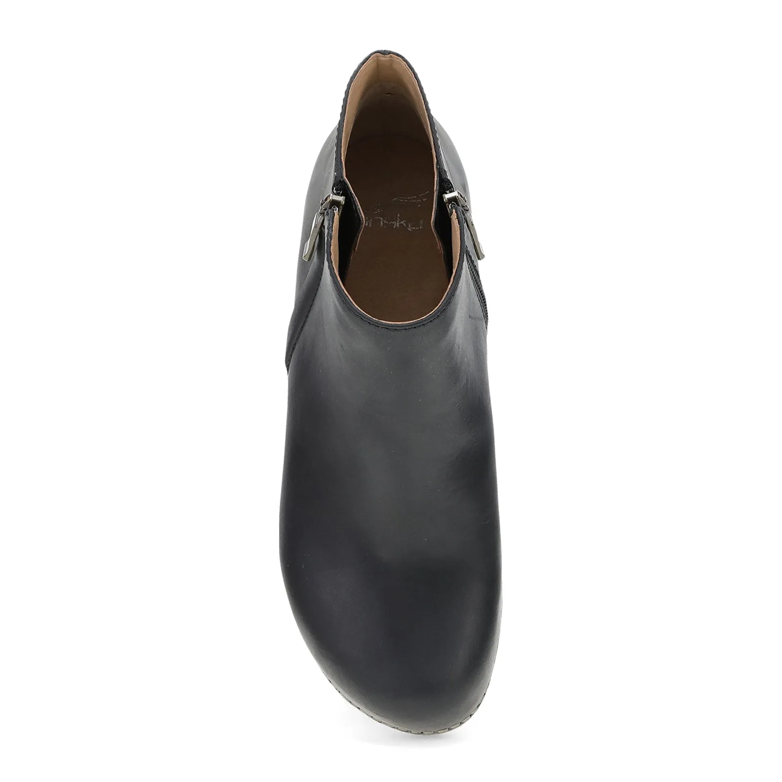 Dansko Lizanne Heeled Ankle Boot (Women) - Black Oiled Pull Up