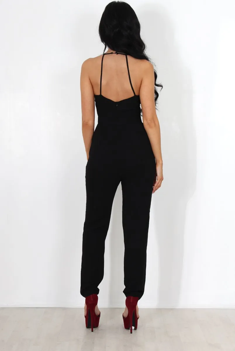 Eilysh Black Lace Up Jumpsuit