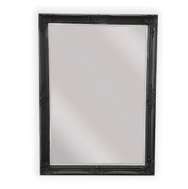 Elegant Black Ornate Mirror 80x110 cm, Wood Frame