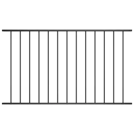Fence Panel Powder-coated Steel 1.7x1 m Black