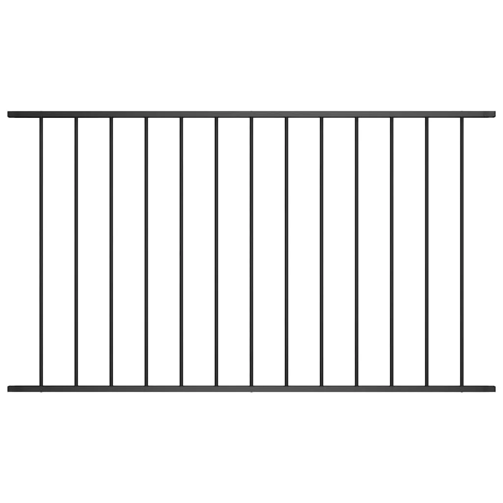Fence Panel Powder-coated Steel 1.7x1 m Black
