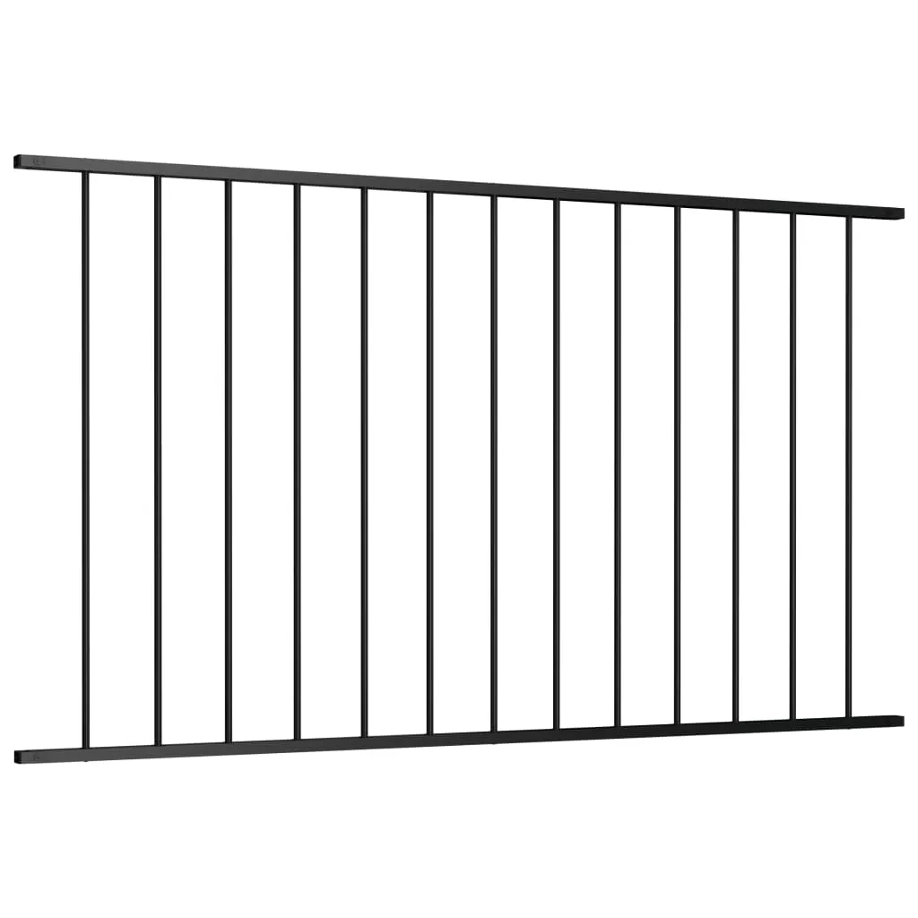 Fence Panel Powder-coated Steel 1.7x1 m Black