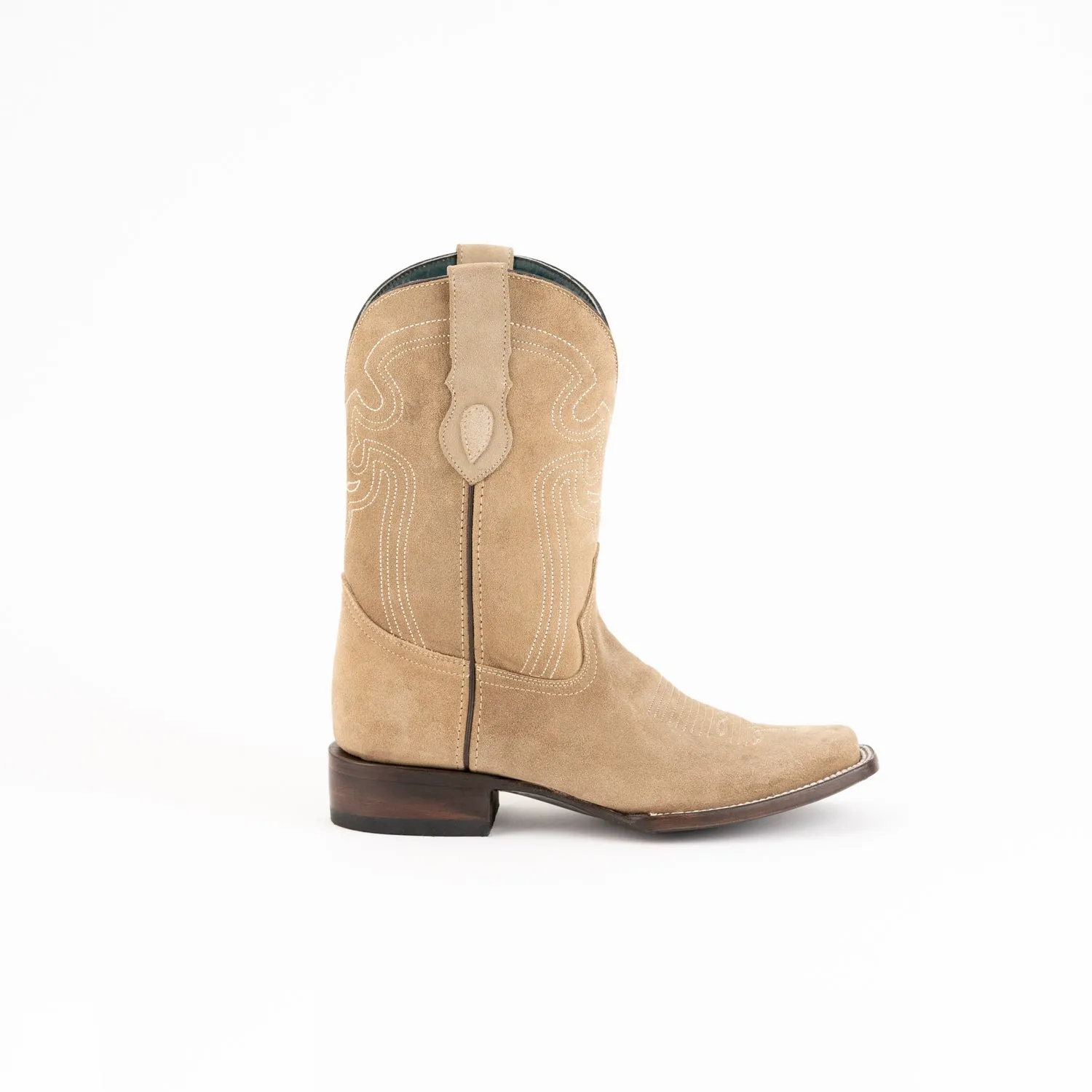 Ferrini Mens Taupe Leather Roughrider D-Toe 10in Cowboy Boots