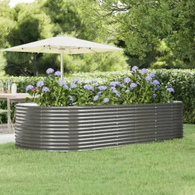 Garden Planter Grey 291x140x68 cm Powder-coated Steel