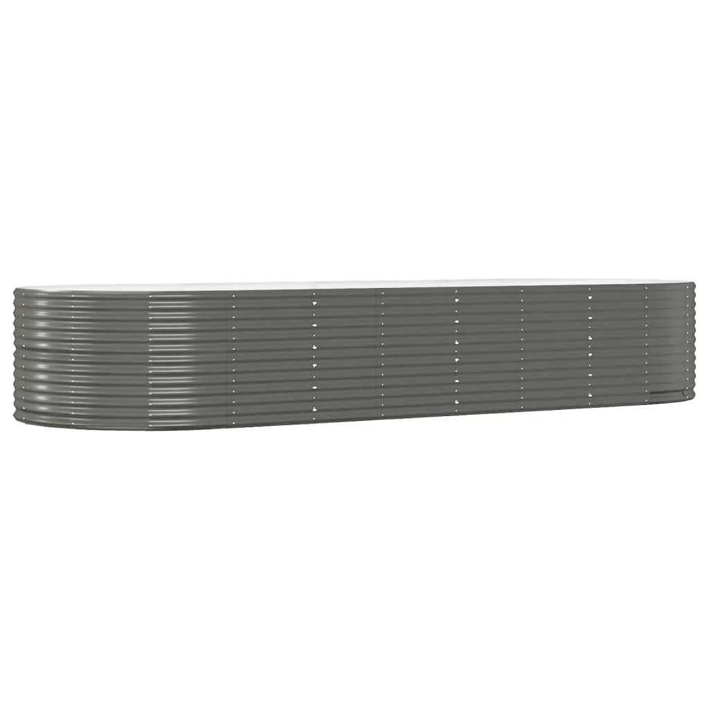 Garden Planter Grey 367x140x68 cm Powder-coated Steel