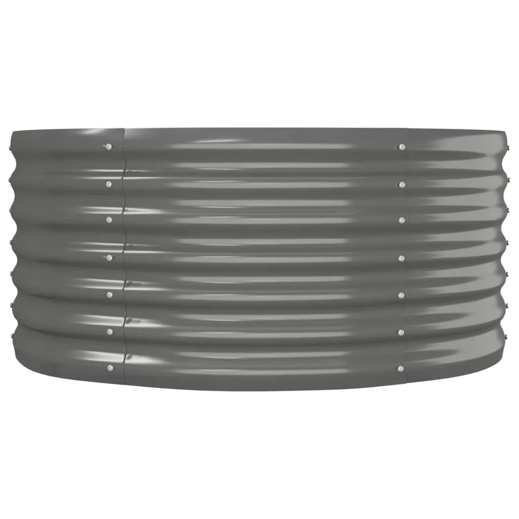Garden Planter Powder-coated Steel 152x80x36 cm Grey