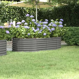 Garden Planter Powder-coated Steel 152x80x36 cm Grey