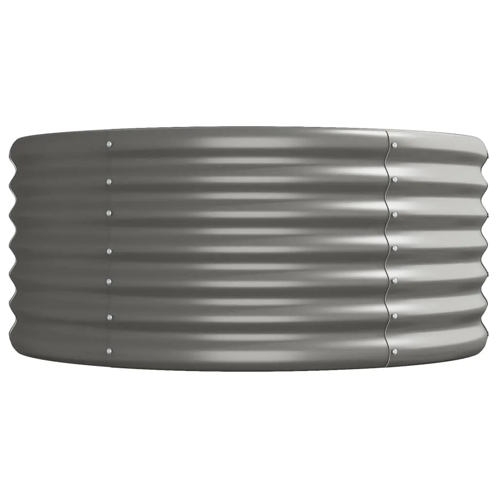 Garden Planter Powder-coated Steel 368x80x36 cm Grey