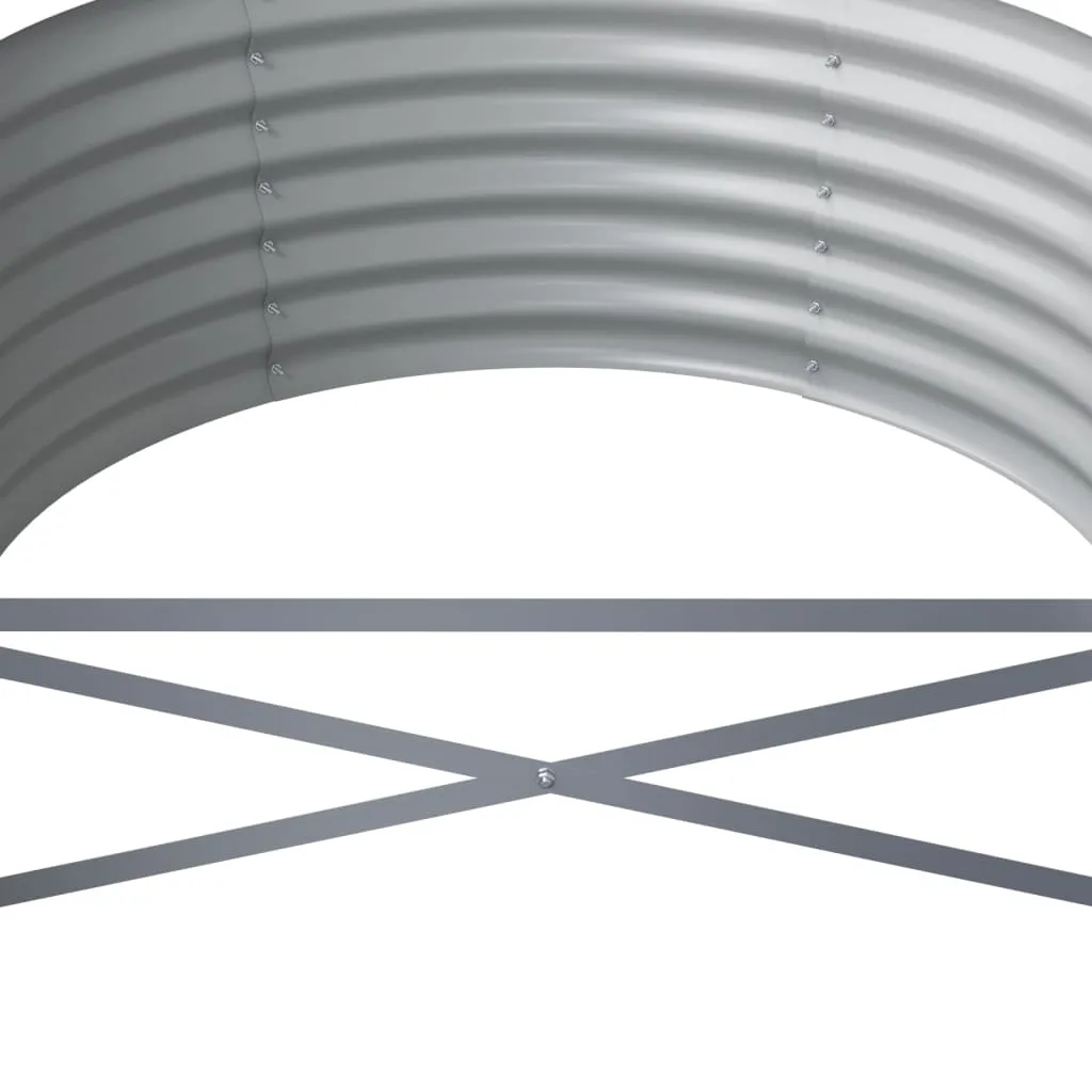 Garden Planter Powder-coated Steel 368x80x36 cm Grey