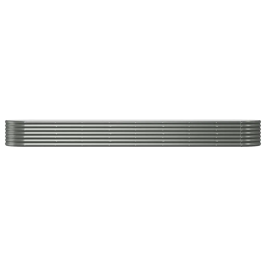 Garden Planter Powder-coated Steel 368x80x36 cm Grey
