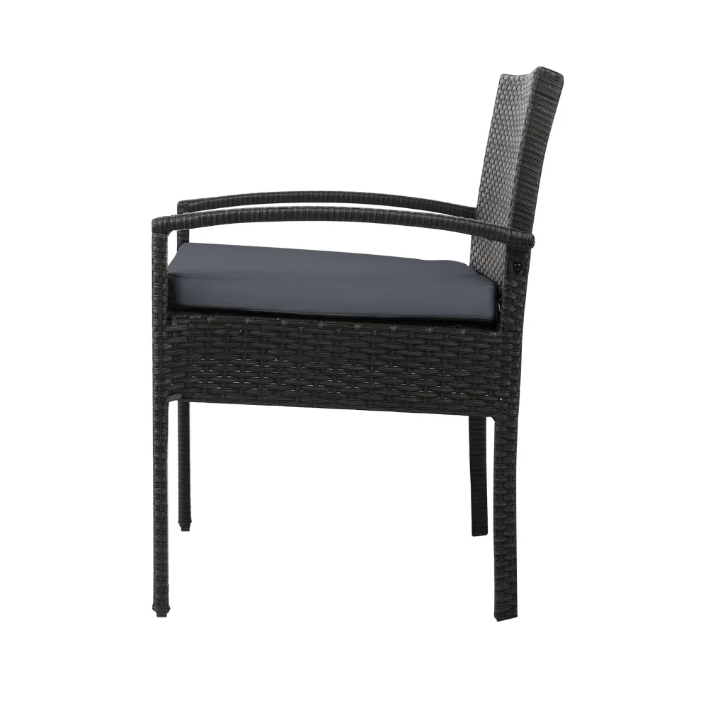 Gardeon 2PC Outdoor Dining Chairs Patio Furniture Rattan Lounge Chair Cushion Felix