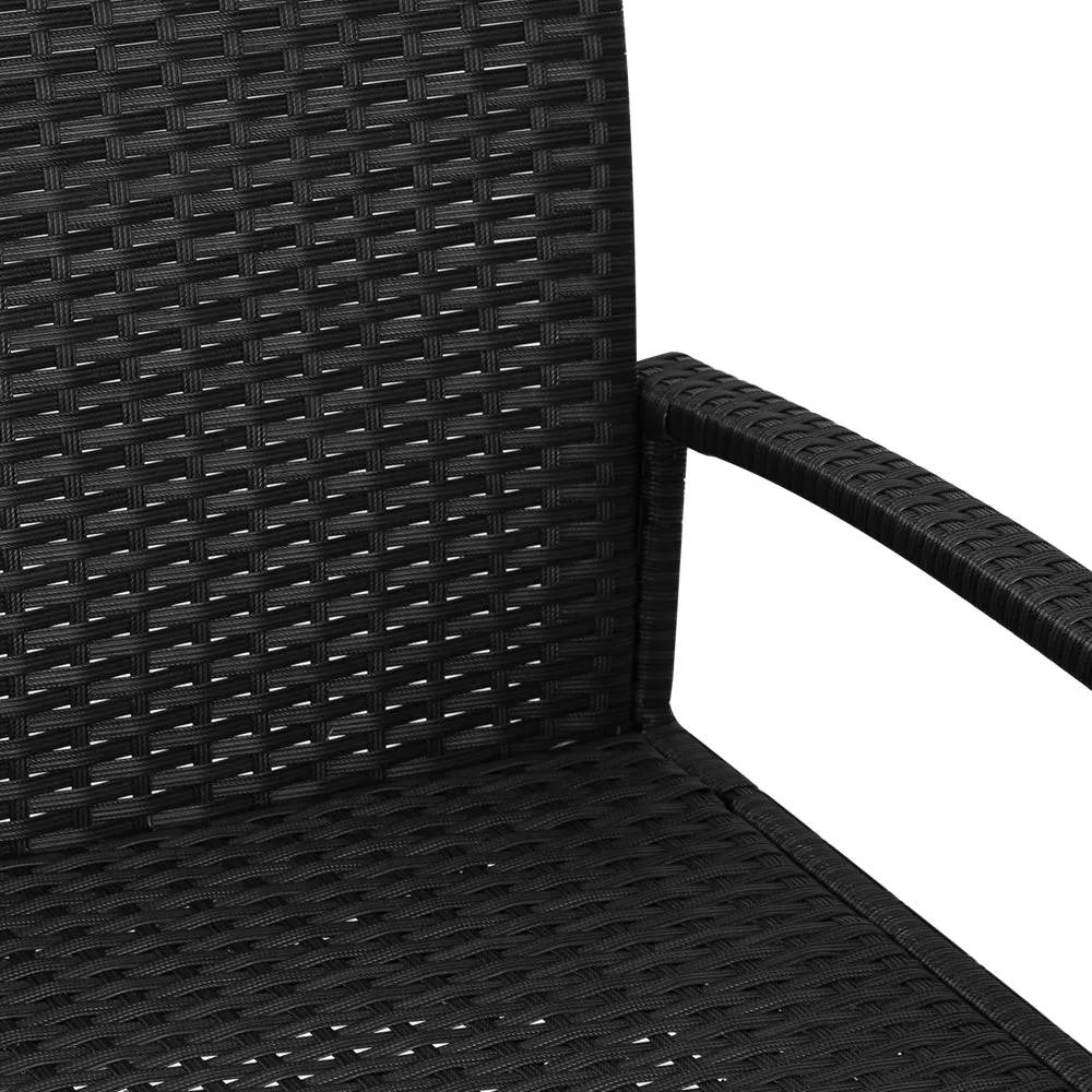 Gardeon 2PC Outdoor Dining Chairs Patio Furniture Rattan Lounge Chair Cushion Felix