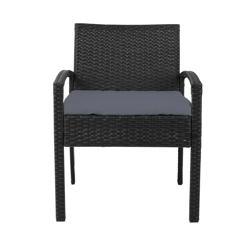 Gardeon 2PC Outdoor Dining Chairs Patio Furniture Rattan Lounge Chair Cushion Felix