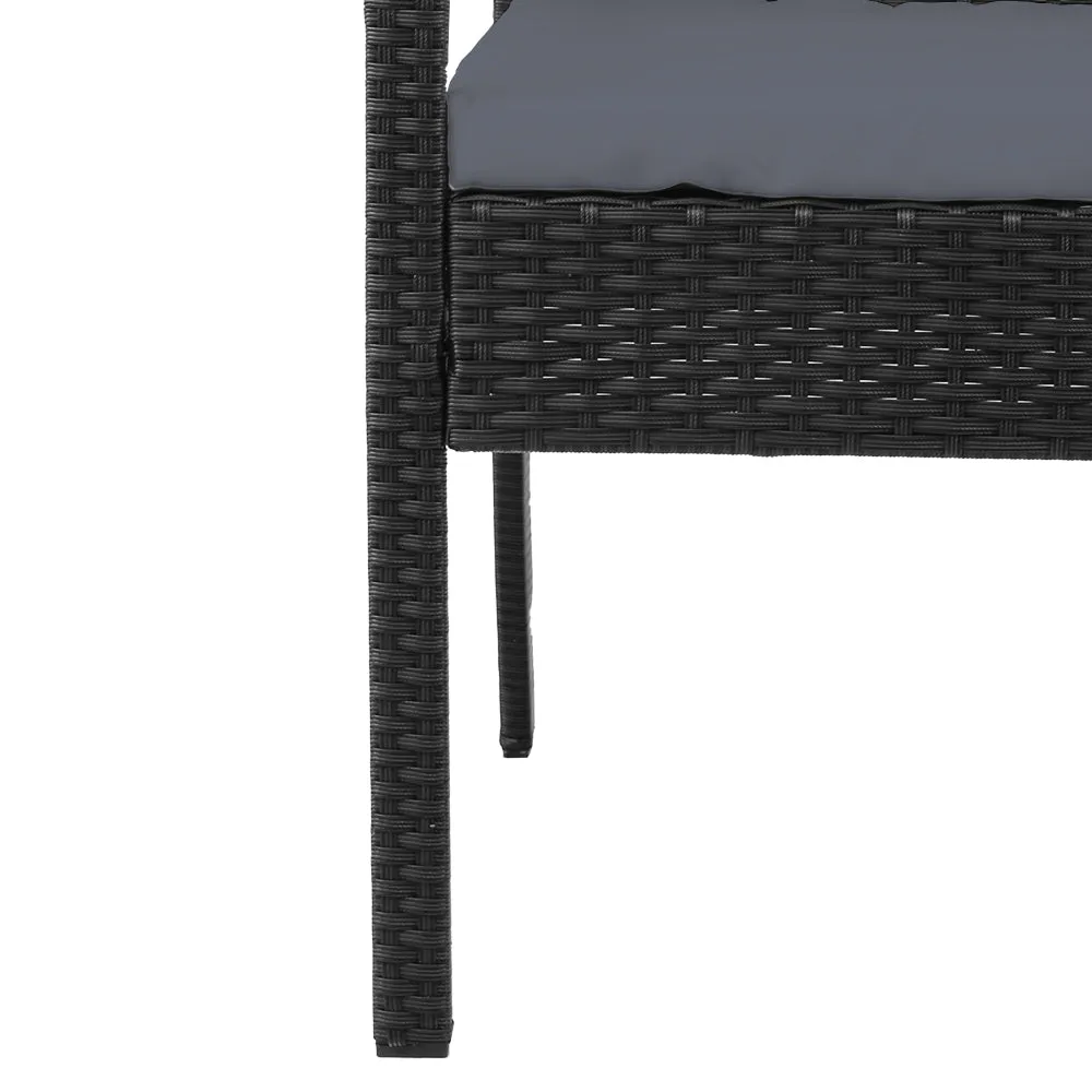 Gardeon 2PC Outdoor Dining Chairs Patio Furniture Rattan Lounge Chair Cushion Felix