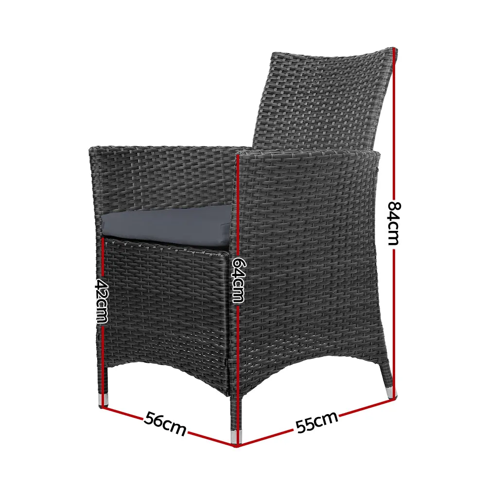 Gardeon Outdoor Dining Chairs Patio Furniture Wicker Garden Cushion Idris 2PC