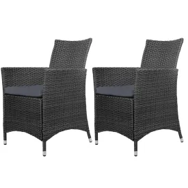 Gardeon Outdoor Dining Chairs Patio Furniture Wicker Garden Cushion Idris 2PC