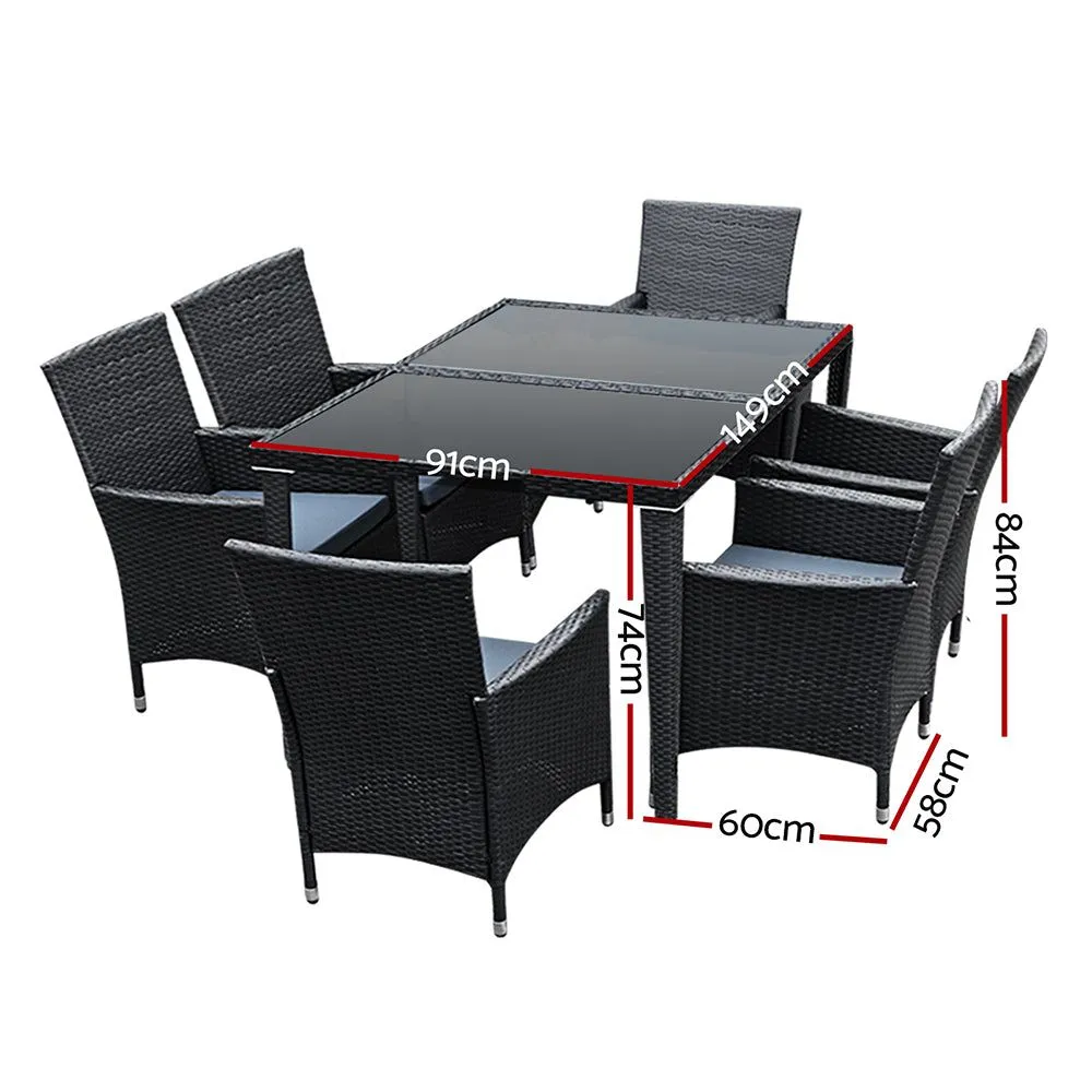 Gardeon Outdoor Furniture Seven Piece Dining Set