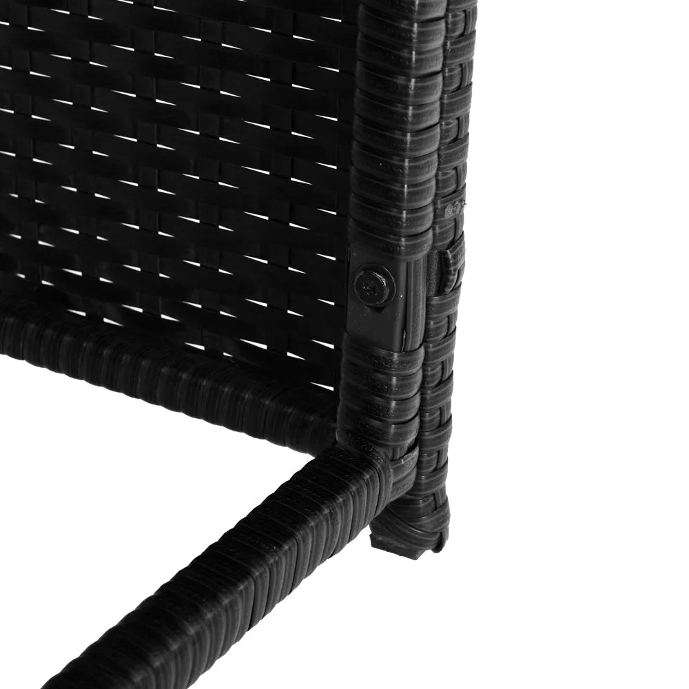 Gardeon Outdoor Setting Wicker Loveseat Birstro Set Patio Garden Furniture Black