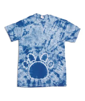 gildan tie-dye youth pawprints tee - royal (s)