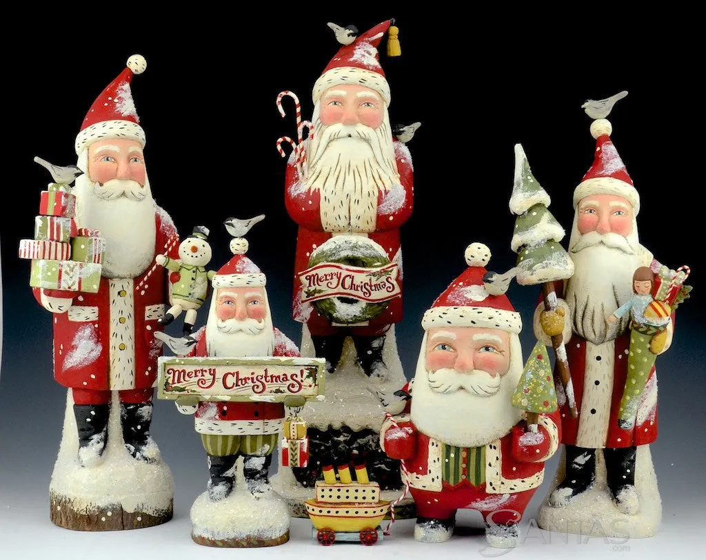 Greg Guedel 16 inch Santa with Wreath