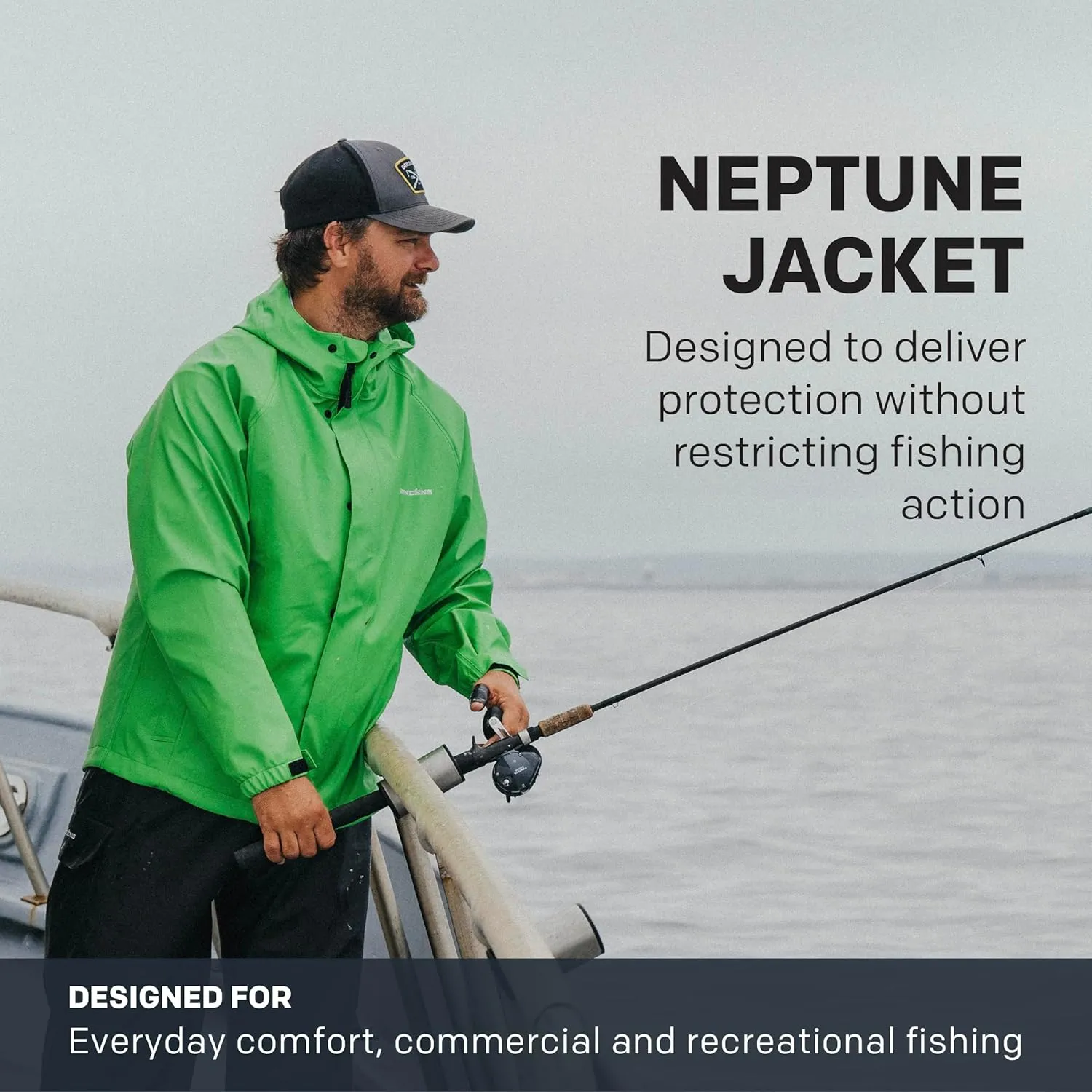Grundens Men??s Neptune Commercial Fishing Jacket | Waterproof, Adjustable