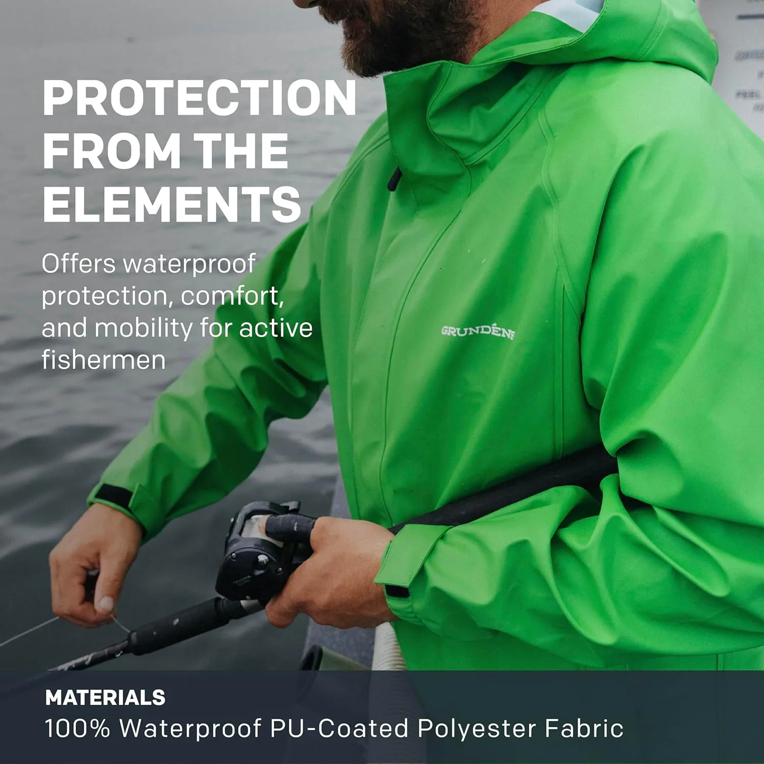 Grundens Men??s Neptune Commercial Fishing Jacket | Waterproof, Adjustable