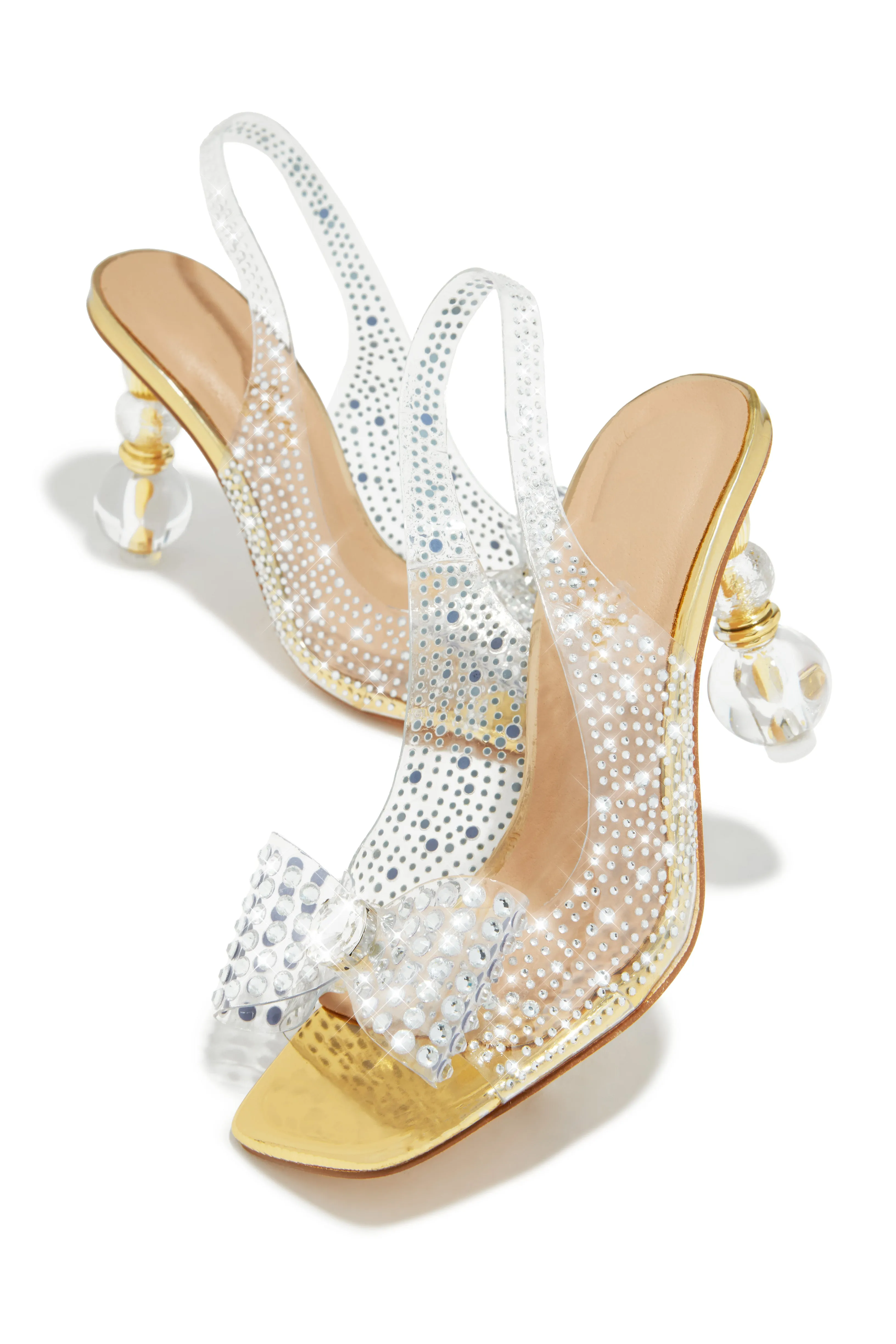 High Class Embellished Heels - Gold