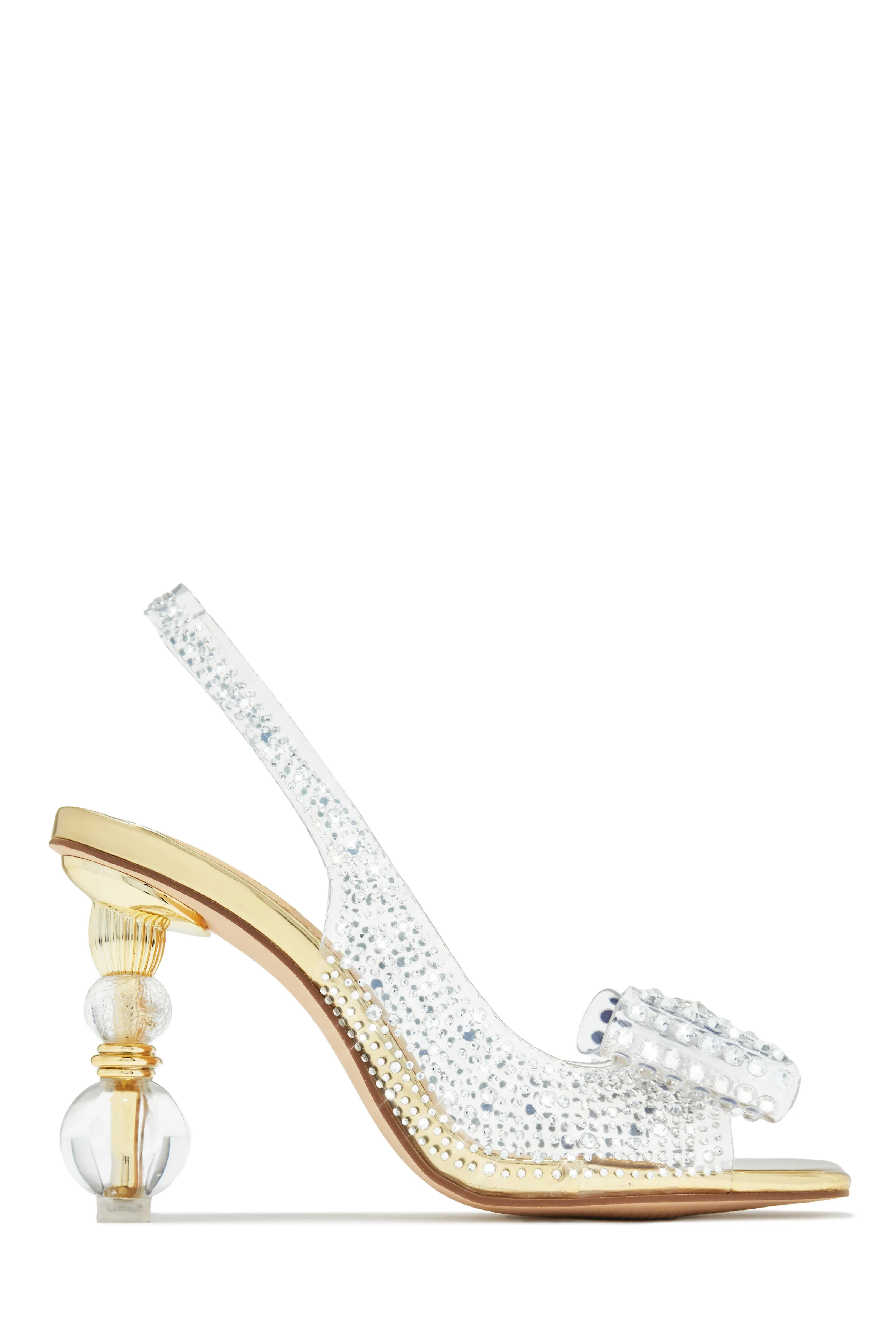 High Class Embellished Heels - Gold