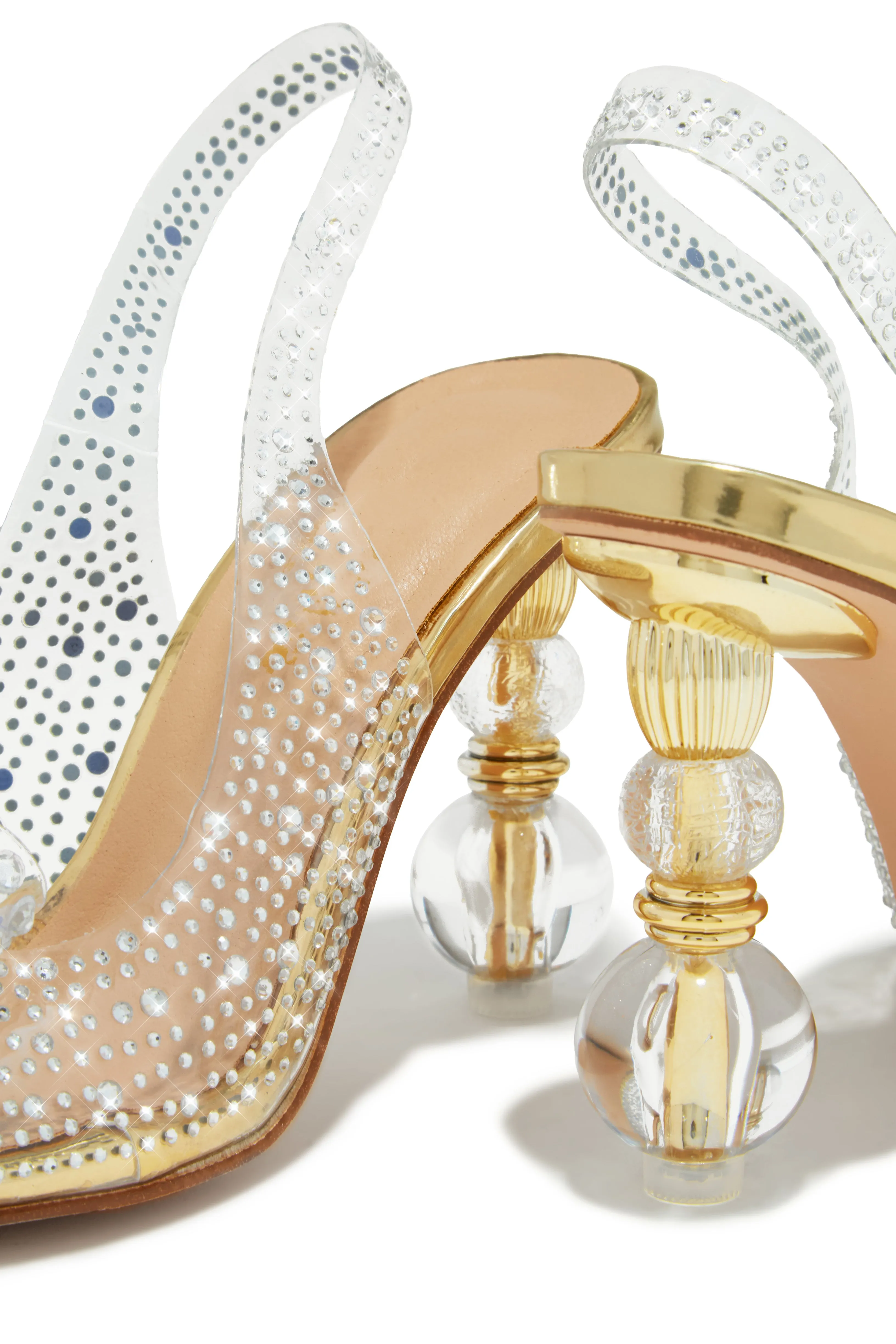 High Class Embellished Heels - Gold