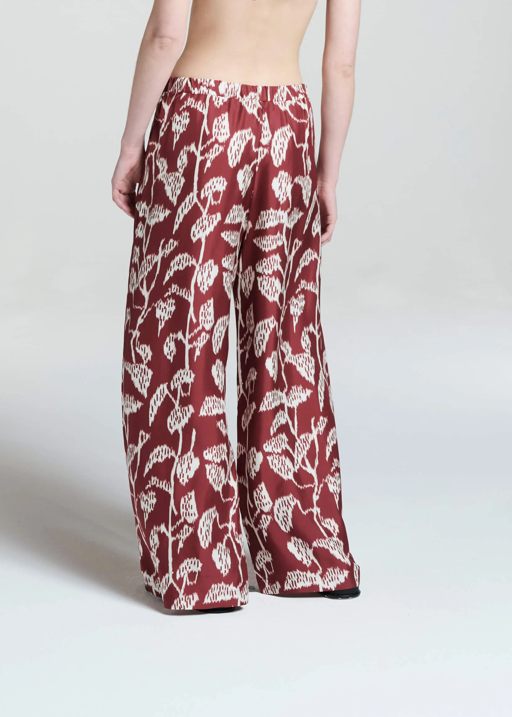 Isola Trouser Burgundy Vine Silk Twill
