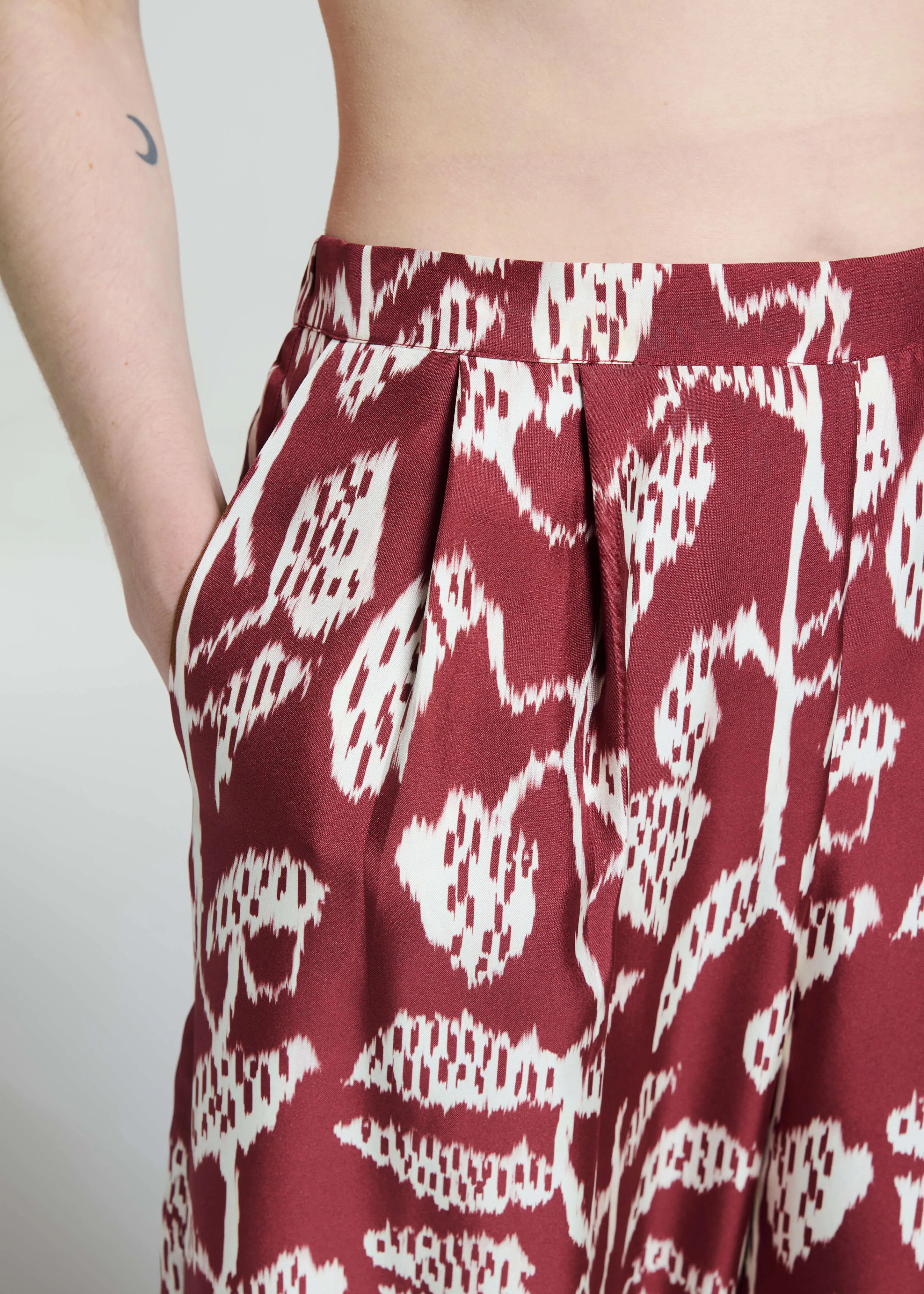 Isola Trouser Burgundy Vine Silk Twill