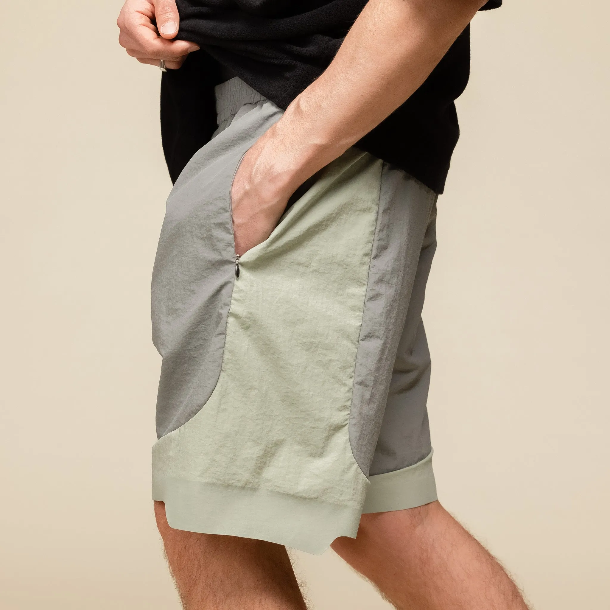 J.L-A.L - Nylon Shorts - Grey-Green