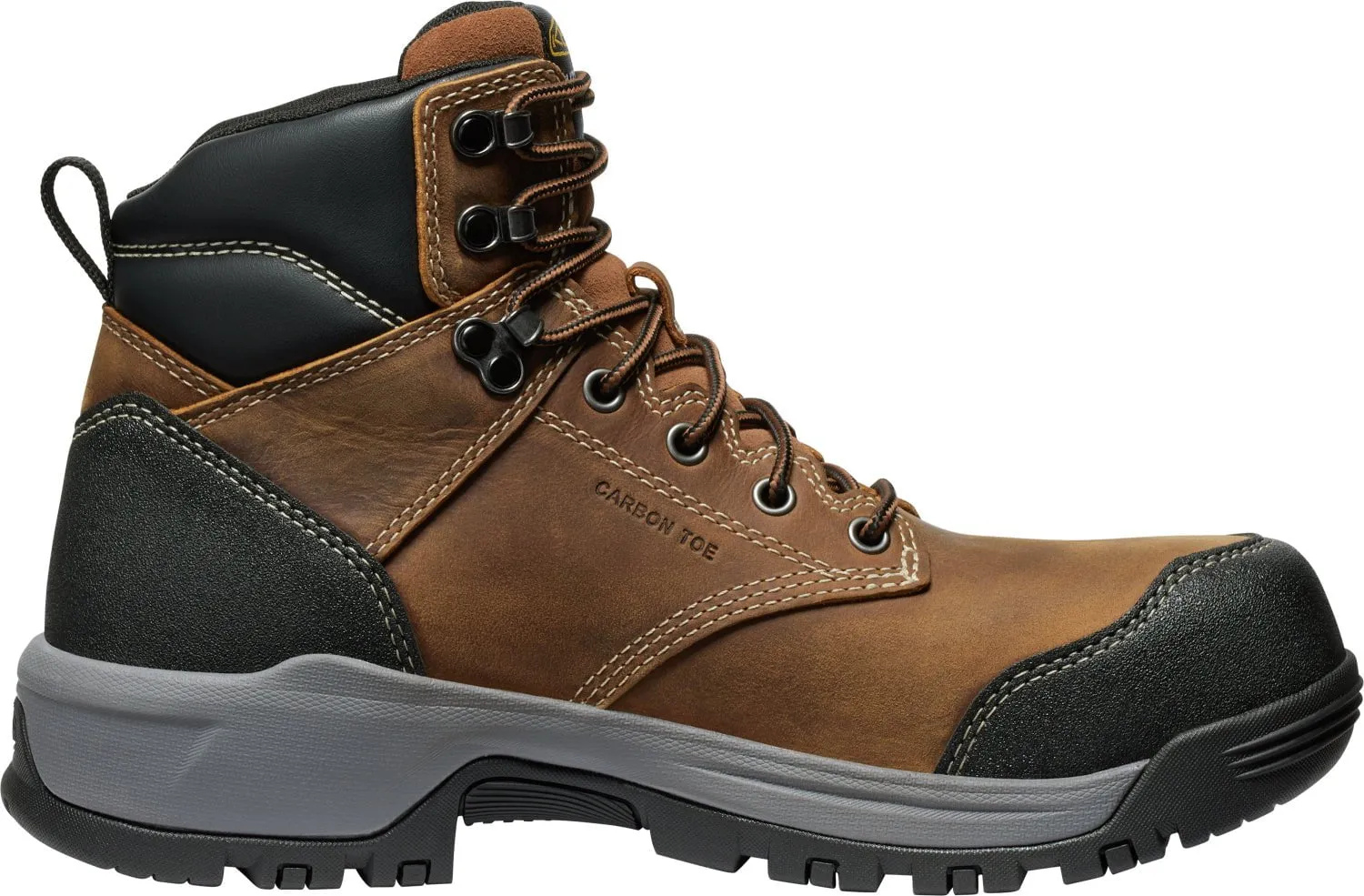 Keen Utility Mens Evanston 6in WP CT Bison/Black Leather Work Boots