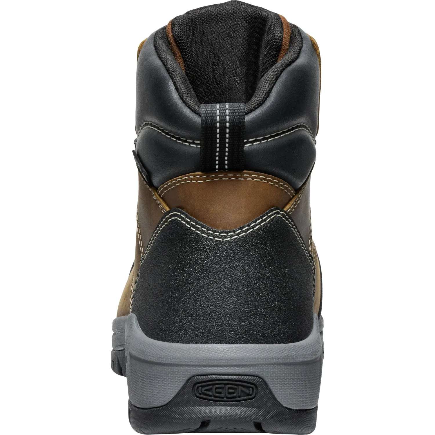 Keen Utility Mens Evanston 6in WP Int Met CT Bison/Black Leather Work Boots