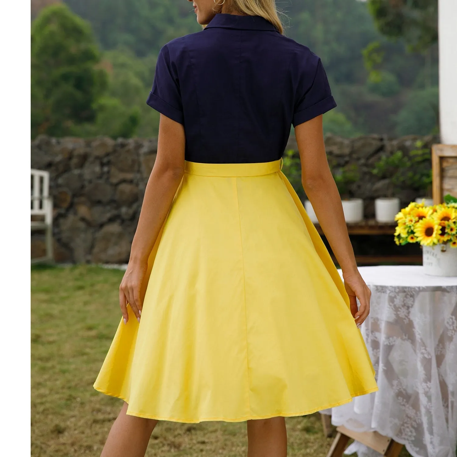 KittenAlarm - Womens 1950s Retro Rockabilly Princess Cosplay Dress short sleeve 50's 60's Party Costume Gown(S-2XL)